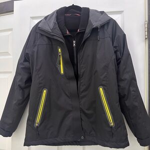 Black Jacket with Yellow Accents Women Large